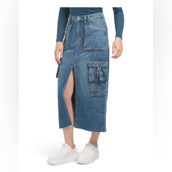 NWT Gemma Rae Blue Jean Skirt with Pockets Size 3 / 26 - Picture 1 of 9